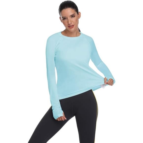 NEW Women's UPF 50+ Sun Protection Long Sleeve Shirts Outdoor Hiking Fishing Top - Picture 1 of 7